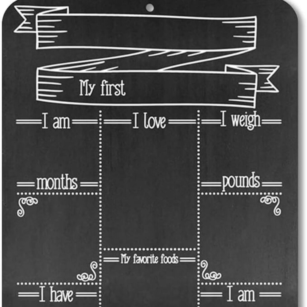 Honey Dew Gifts, Babies First Milestone Chalkboard Style‎ Metal Sign Reusable